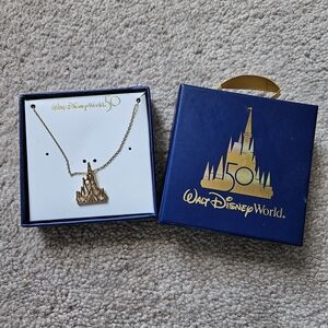 Disney Gold Castle Necklace